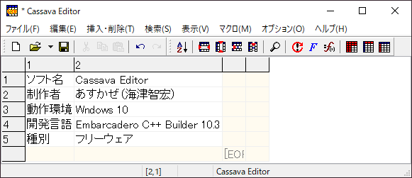 Cassava Editor あすかぜ ねっと